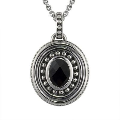 Black Onyx Bead Cremation Pendant